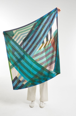 Mapoésie - Blue Green Dédale Scarf