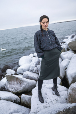 Bric-A-Brac - Basic Wool Skirt Sage