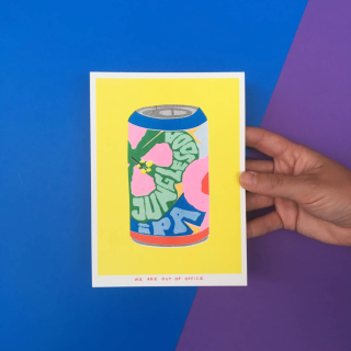 We are out of Office - A Risograph Print of A Can of Jungle Soda Ipa