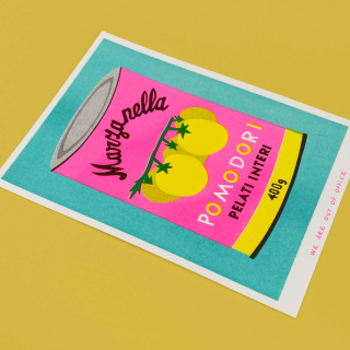 We are out of Office - A Risograph Print of A Can of Pomodori