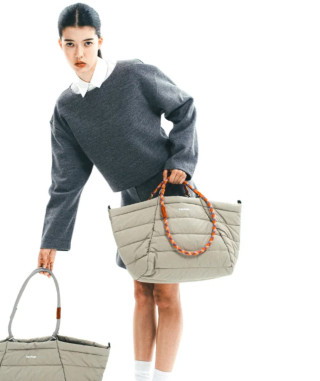 topologie - Marche Tote Medium Taupe Puffer