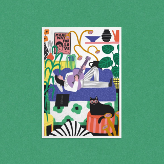 Dans Les Dents - Postcard Make Way For Love
