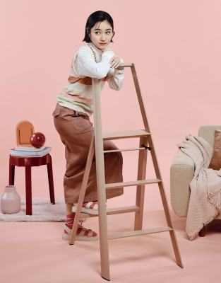 Hasegawa - Lucano 3 Step Ladder in Peach Brown