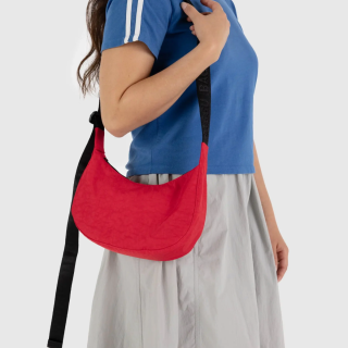 Baggu Small Nylon Crescent Bag - Candy Apple