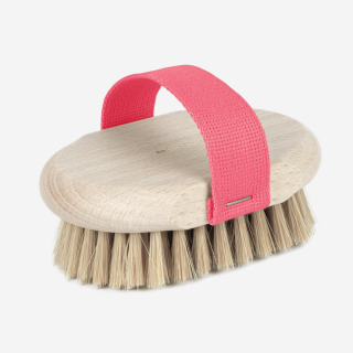 Andrée Jardin Body Massage and Dry Brushing Brush - Beechwood - Pink Strap