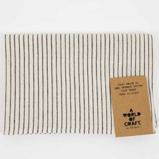 A World of Craft - ECO THINSTRIPE Towel White/Black