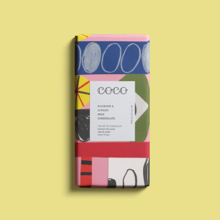 COCO Rhubarb & Ginger Milk Chocolate 40%