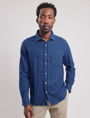  Hartford - Paul Men's Indigo chino Shirt