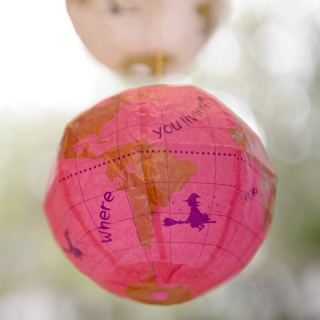 Japanproxy - Paper Balloon Globe Letter Set Lila 