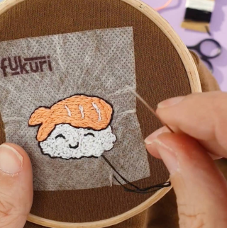 Fukuri - Embroidery Kit - Sushi Shrimp