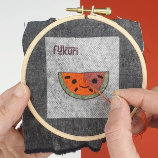 Fukuri - Embroidery Kit - Kawaii Watermelon