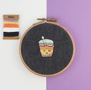 Fukuri - Embroidery Kit - Kawaii Bubble Tea