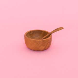 Original Home Salt & Pepper Cup with Spoon Reclaimed Teak