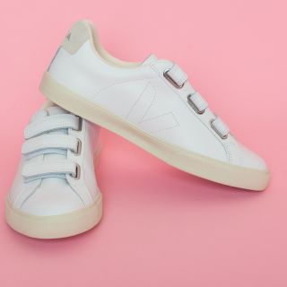 VEJA Esplar Leather 3-Lock White Sneakers Womens 