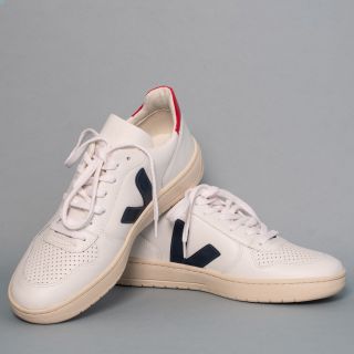 VEJA V-10 Leather Extra White Nautico Pekin Butter Sole Sneakers Unisex