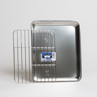 Stainless Steel Serving Dish with Grid
