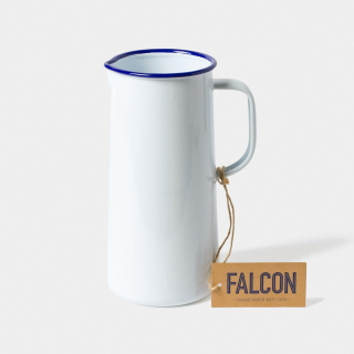 Falcon Enamelware 3 Pint Jug - White with Blue Rim