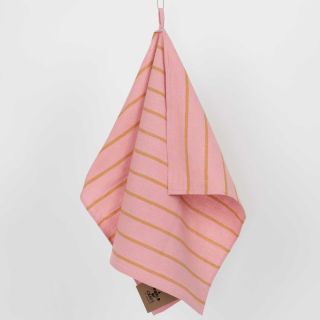 A World of Craft - ECO WIDESTRIPE Towel Pink/Mustard
